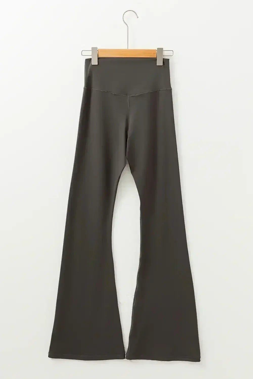 Legging évasé taille haute gris foncé en V