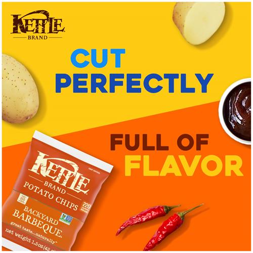 Kettle Brand Croustilles, Croustilles cuites à la marmite saveur barbecue, Sac de collation, 42 g