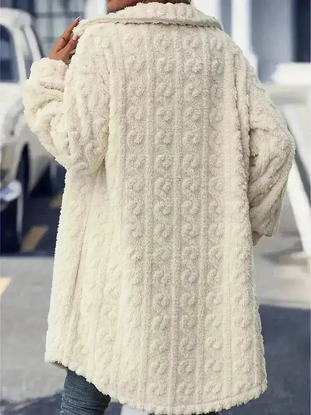 Manteau long boutonné doux – Surchemise oversize en polyester | Femstylo