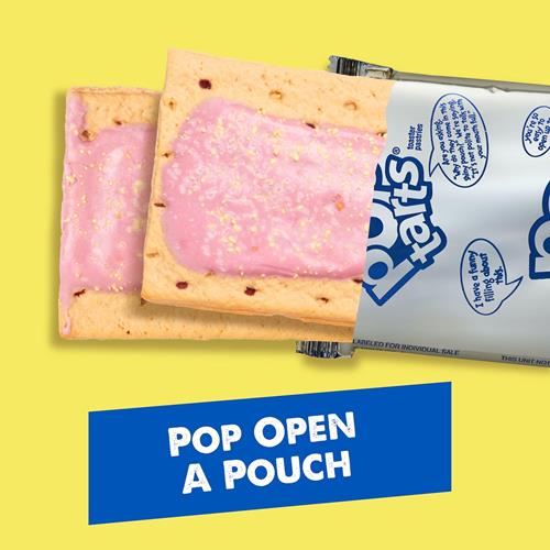 Pâtisseries à toaster Pop-Tarts, aliments pour le petit-déjeuner, collations pour enfants, Pop-Tarts givrés citron-myrtille émiettés, boîte de 382 g (8 Pop-Tarts)