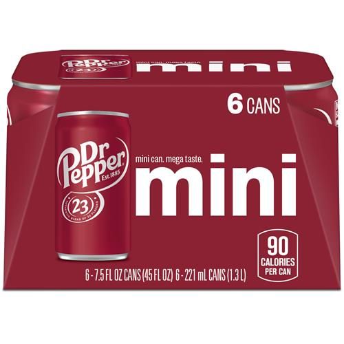 Dr Pepper - Mini Canettes, 221 ml, paquet de 6