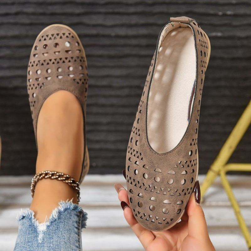 Escarpins compensés à talon épais pour femme – Cuir pleine fleur grande largeur