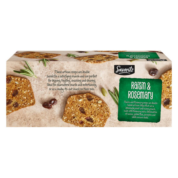 Savoritz Craquelins Artisanaux Raisin & Romarin, 150 g