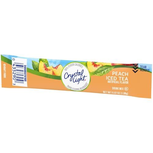 Mélange pour boisson en poudre Crystal Light Thé Glacé à la Pêche Sans Sucre À Emporter, 10 sachets