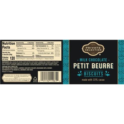 Biscuits Petit Beurre au chocolat au lait Sélection privée 150 g