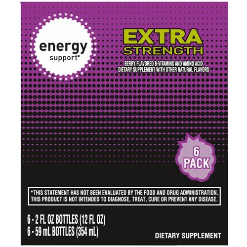 Boissons énergisantes en shots saveur baies Kroger Extra Fort, pack de 6 bouteilles de 59 ml
