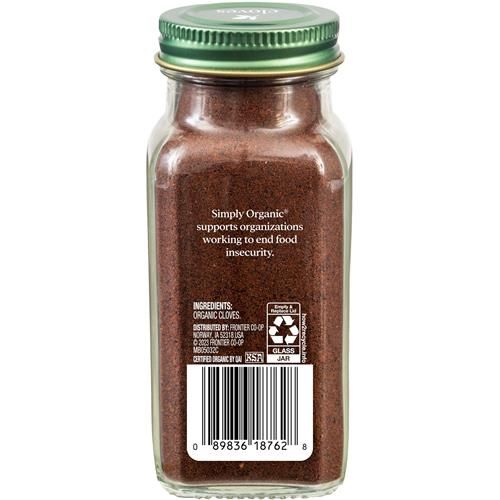 Girofle Moulu Biologique Simply Organic Pot de 80 g, Clous de Girofle Purs Biologiques Moulus, Casher, Arôme Chaud et Piquant, Aigre-Doux et Épicé