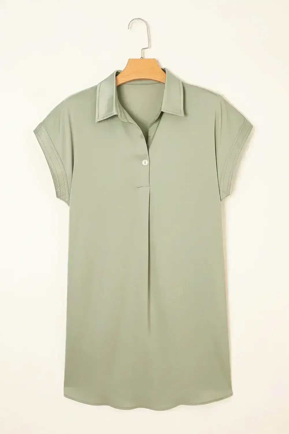 Robe T-shirt Décontractée Boutonnée Col Rose Rouge