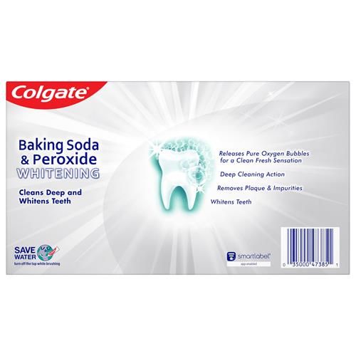 Dentifrice Blancheur Bicarbonate de Soude et Peroxyde Colgate, Menthe Glaciale - 170 g (Lot de 3)