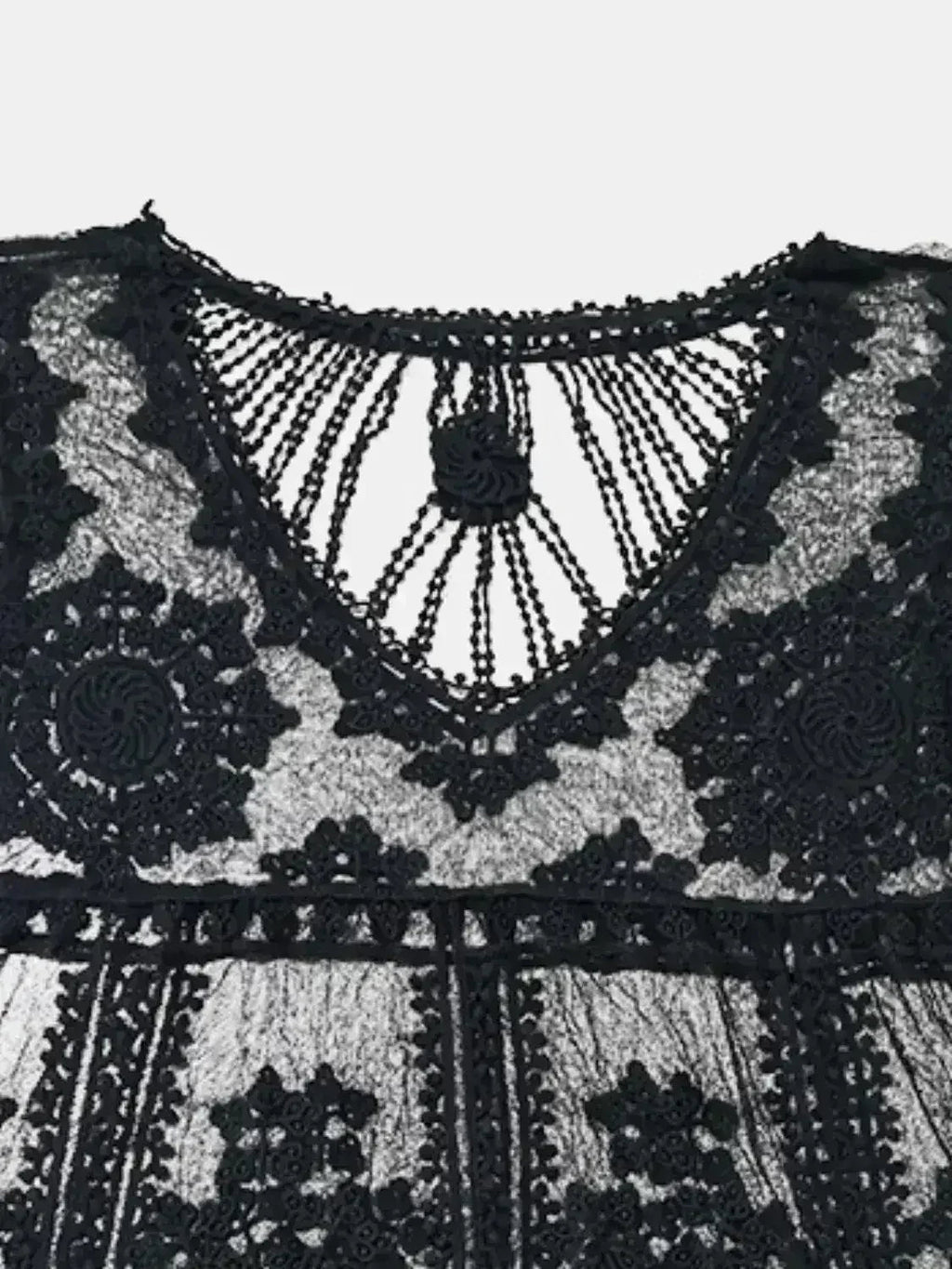 Cache-maillot col rond en dentelle