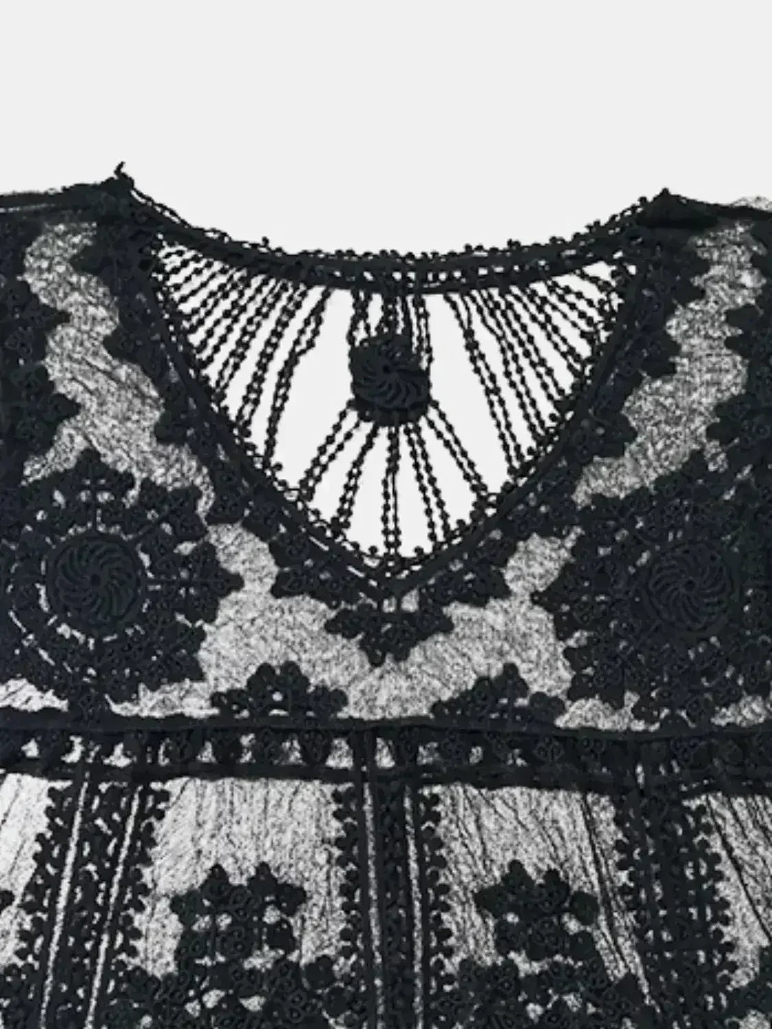 Cache-maillot col rond en dentelle