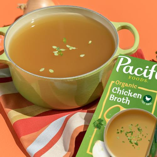 Bouillon de poulet biologique Pacific Foods, carton de 946 ml