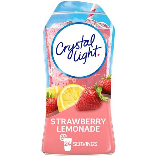 Mélange pour boisson liquide Crystal Light, saveur naturelle limonade fraise, bouteille de 1,62 oz liq.