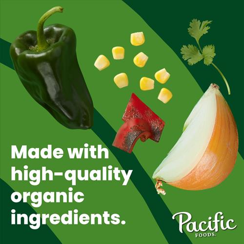 Velouté bio de maïs et de piment poblano Pacific Foods, boîte de 462 g