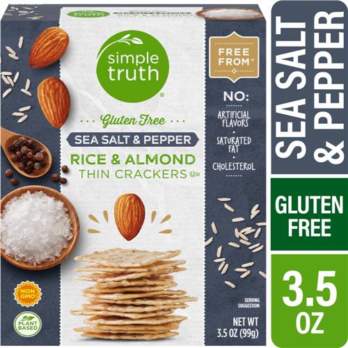Simple Truth Craquelins croustillants aux amandes sans gluten, sel marin et poivre 99 g