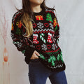 Pull ample et élégant à col rond et manches longues pour femme
