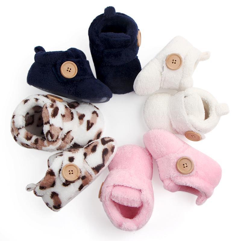 Chaussures de premier pas pour bébé, chaussons souples, chaussures mignonnes, chaussures d'hiver antidérapantes, chaussures chaudes d'automne confortables pour bébé