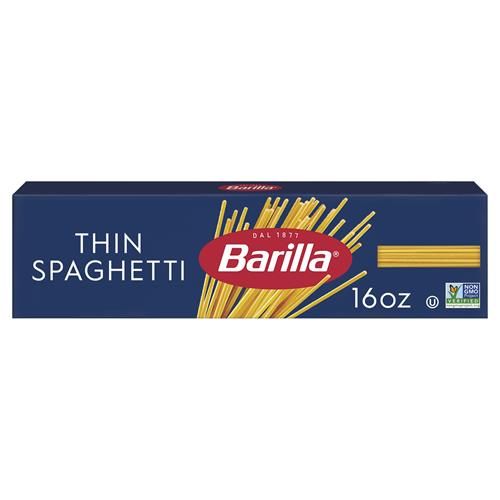 Pâtes spaghetti fines Barilla, boîte de 450 g - Pâtes sans OGM à base de semoule de blé dur - Pâtes certifiées casher