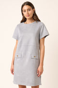 Mini-robe en daim à manches courtes pour femme – Robe en daim doux, Mini-robe décontractée, Robe en daim à manches courtes, Robe de style basique, Robe en daim confortable