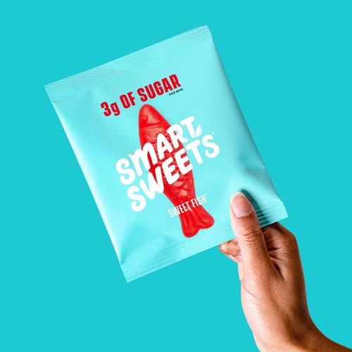 Smartsweets, Poissons Bonbons, Faible Teneur en Sucre (3G), Végétal, Sans Polyols, 1.8 Oz, Baies