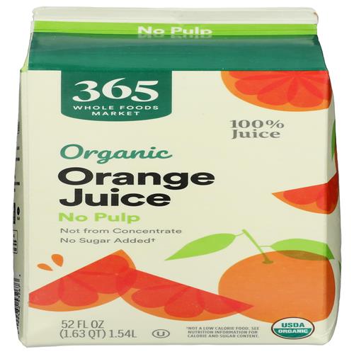 Jus d'orange bio sans pulpe Whole Foods Market, 1,5 l