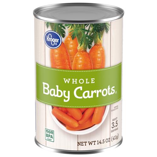Carottes entières pour bébés en conserve Kroger 411 g