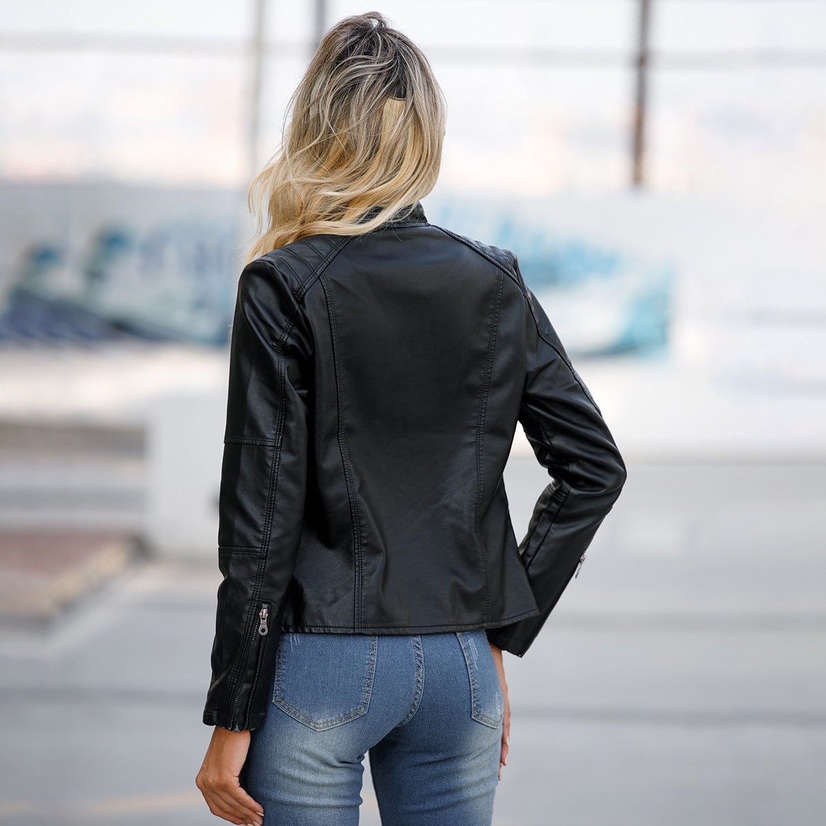 Veste classique en cuir pour femme – Vêtement d'extérieur chic et urbain