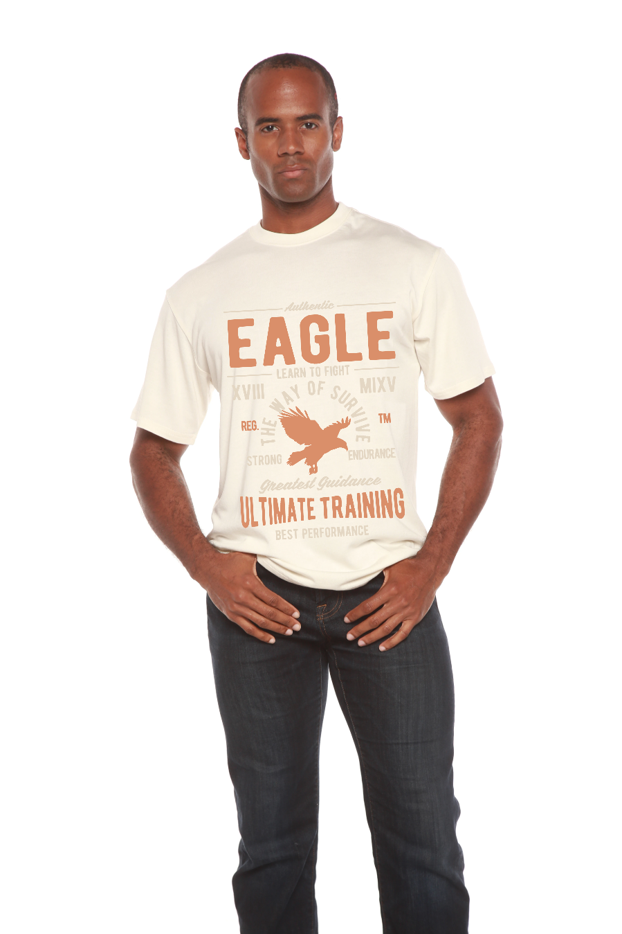 T-shirt graphique à manches courtes en bambou-viscose/coton biologique Eagle pour hommes