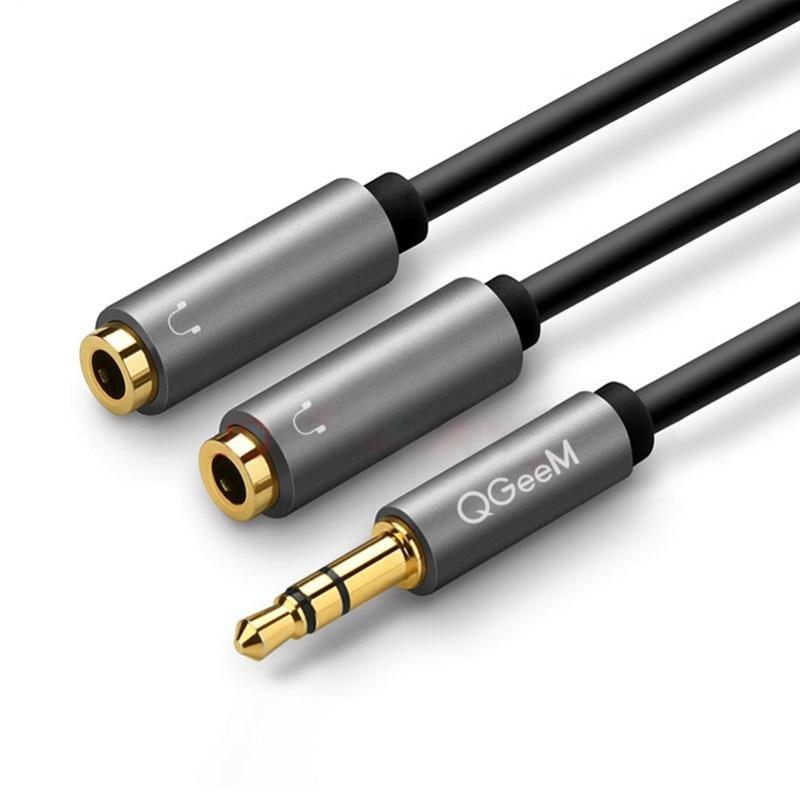 Rallonge pour écouteurs, câble audio Jack 3,5 mm mâle vers 2 femelles, répartiteur de casque double, adaptateur de prise casque pour écouteurs, compatible avec téléphone portable, tablette, ordinateur portable