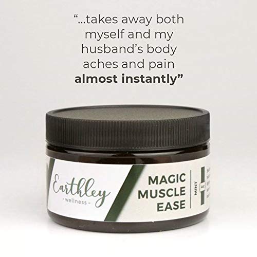 Earthley Wellness, Magic Muscle Ease, Soulage la douleur, Apaise naturellement les muscles endoloris, Huile d'olive, Fleurs d'arnica, Beurre de mangue, Beurre de kokum, Flocons de chlorure de magnésium (113 g, Menthe)