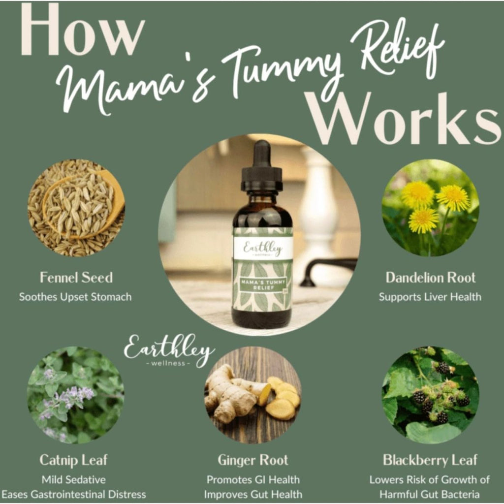 Earthley Wellness Mama's Tummy Relief, Remède naturel (59 ml)