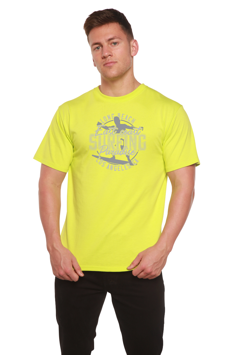 T-shirt graphique à manches courtes en viscose de bambou/coton biologique East Coast Paradise pour homme