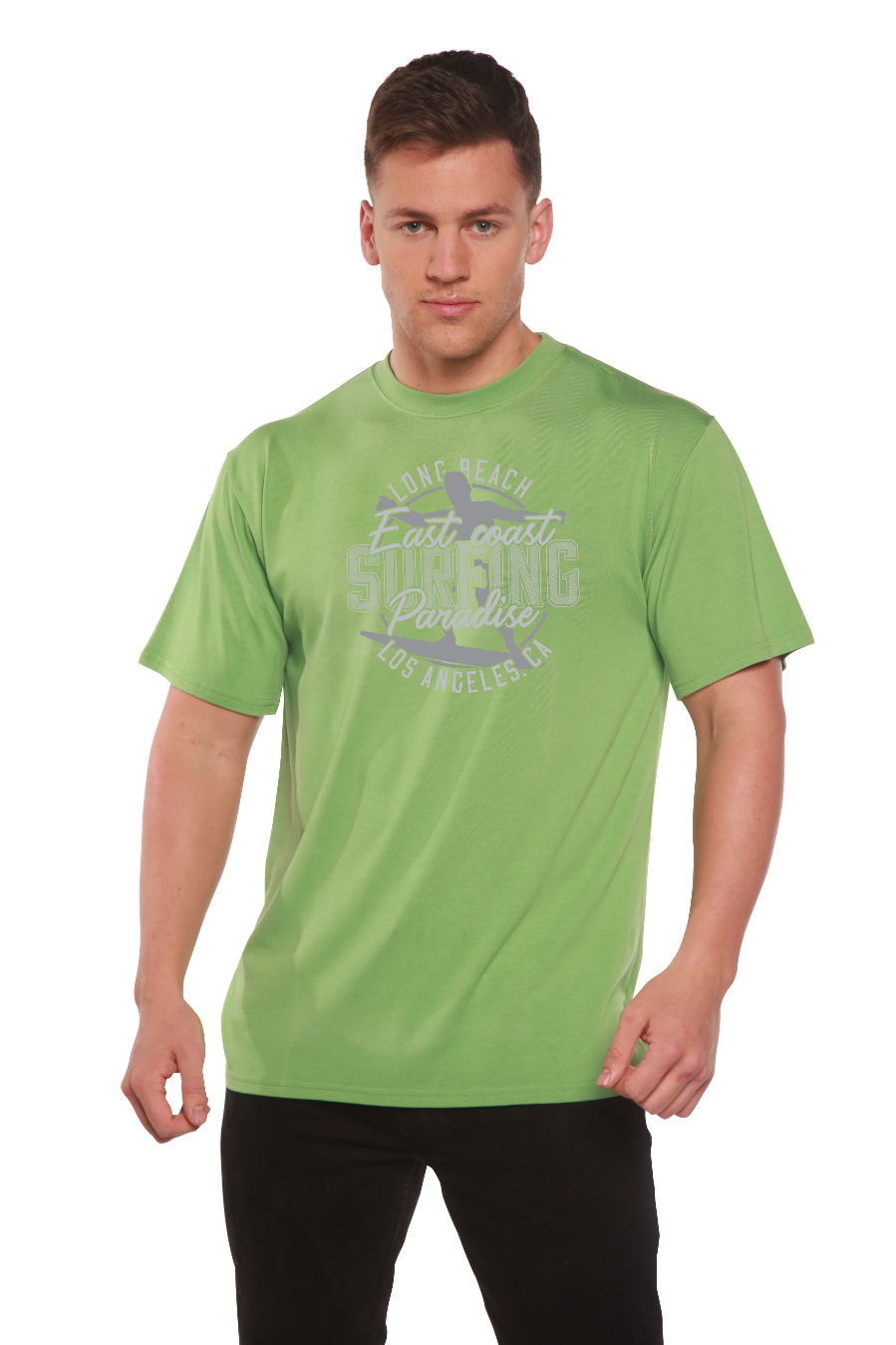 T-shirt graphique à manches courtes en viscose de bambou/coton biologique East Coast Paradise pour homme
