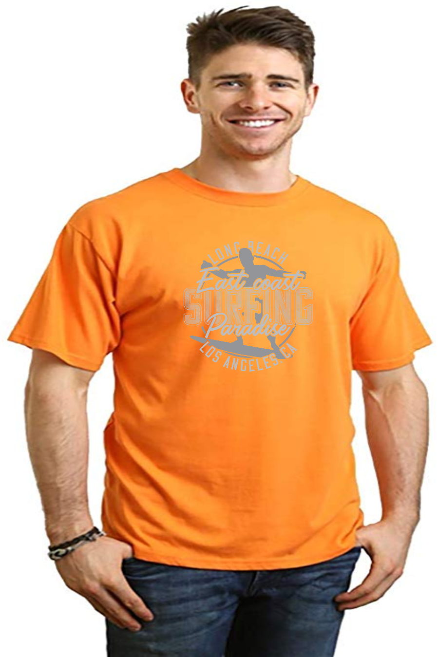 T-shirt graphique à manches courtes en viscose de bambou/coton biologique East Coast Paradise pour homme