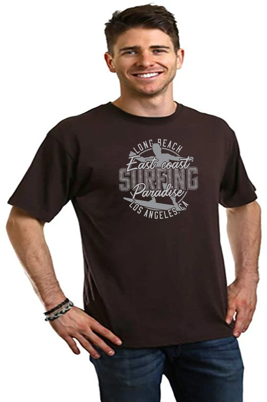 T-shirt graphique à manches courtes en viscose de bambou/coton biologique East Coast Paradise pour homme