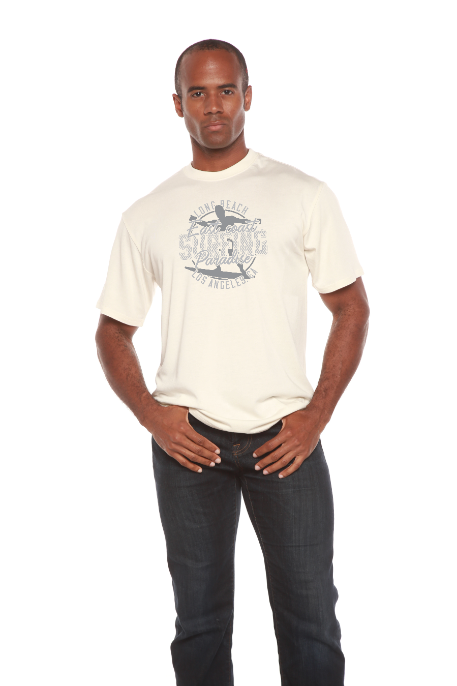 T-shirt graphique à manches courtes en viscose de bambou/coton biologique East Coast Paradise pour homme