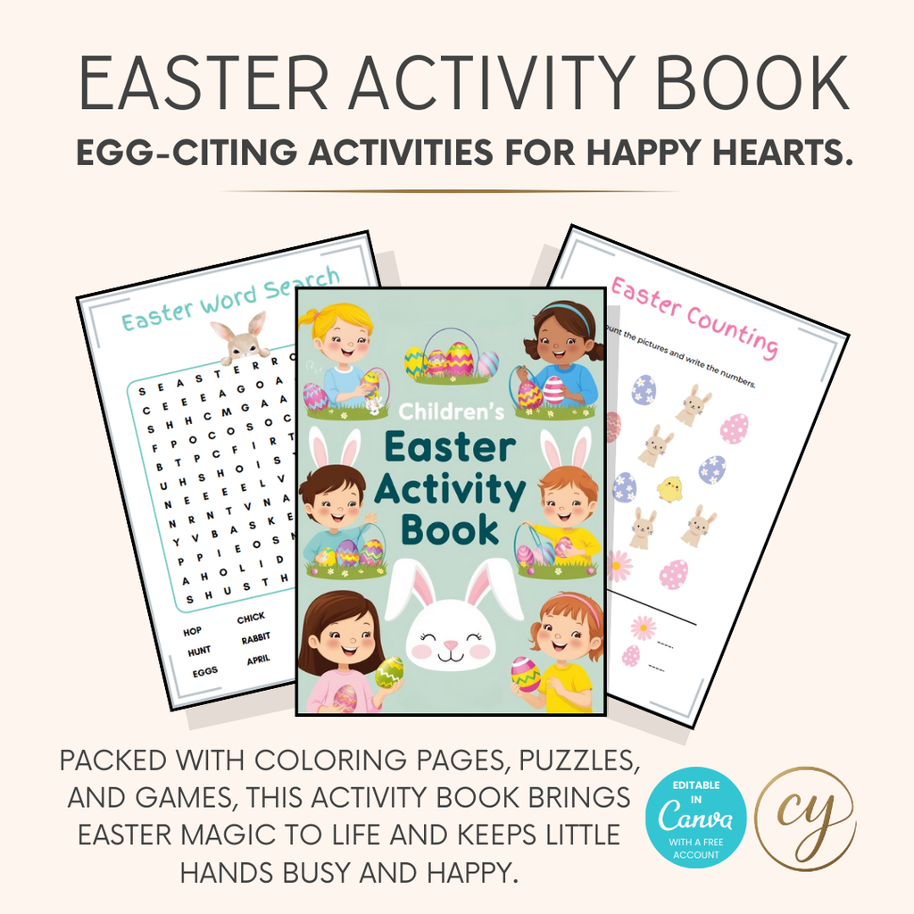 Cahier d'activités de Pâques pour enfants | 50 pages | Imprimable