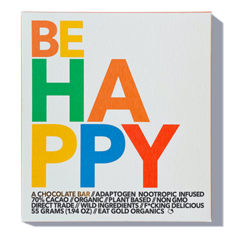 Eat Gold Organics - Barre de chocolat infusée d'adaptogène et de nootropique « Be Happy » (55 g | 70 %)