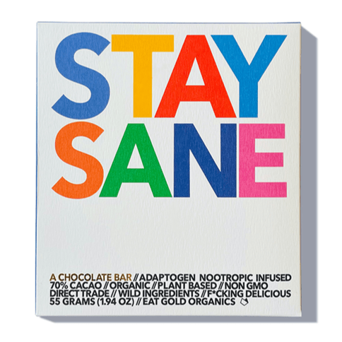 Eat Gold Organics - Barre de chocolat infusée d'adaptogènes nootropiques « Stay Sane » (55G | 70%)