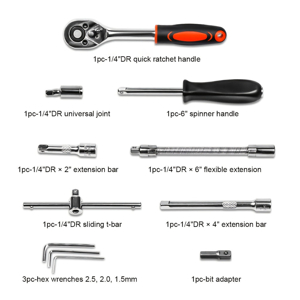 Jeu de 46 outils cliquets et clés