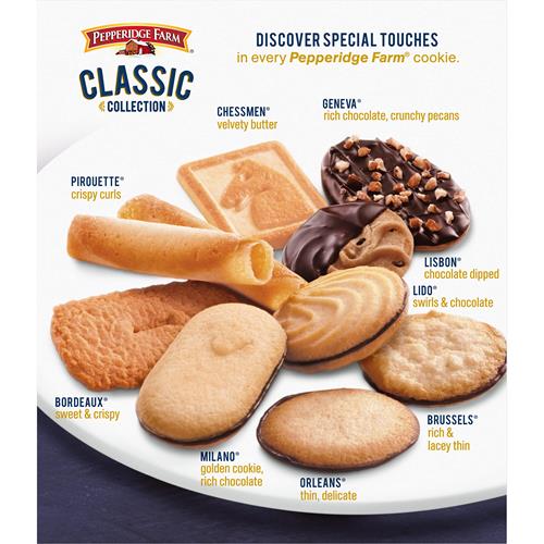Biscuits Pepperidge Farm Collection Classique, 9 Variétés de Biscuits, Boîte de 375 g.