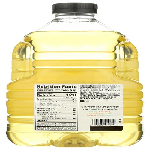 Huile de cuisson au canola Whole Foods Market, 3 L