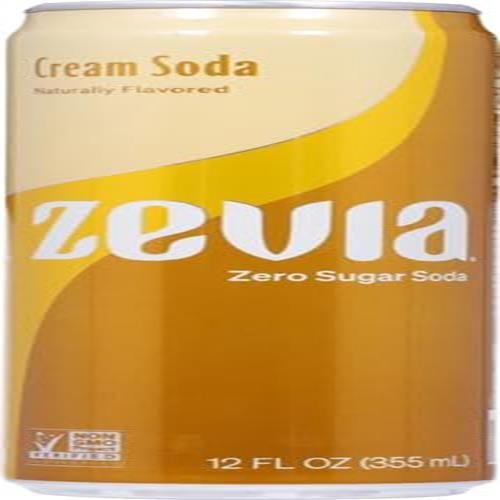 Zevia Zero Sugar Soda, saveur Crème Gazeuse, canette fine de 355 ml