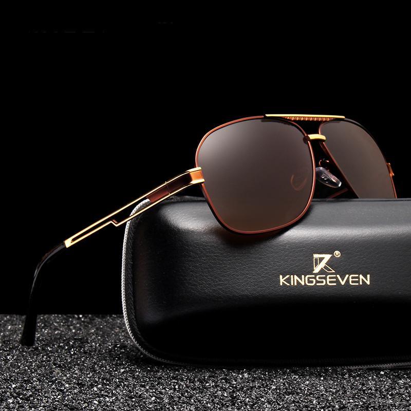 Lunettes de soleil polarisées carrées de luxe pour hommes, nouveau modèle, monture en alliage d'aviation, protection UV400 et monture en métal de haute qualité