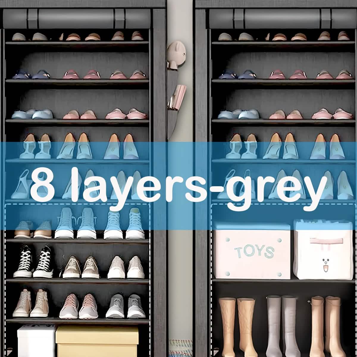 Étagère de rangement à chaussures à 10 niveaux et 9 grilles, organisateur de placard