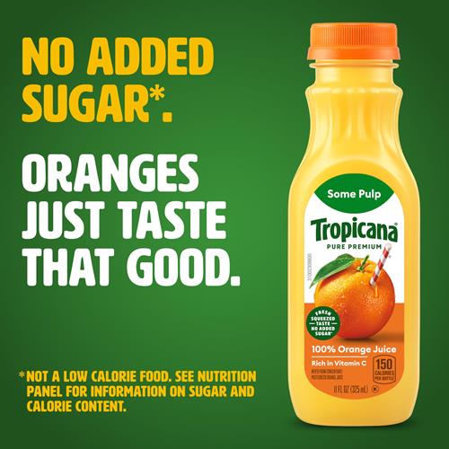 Tropicana Pure Premium 100 % Pur Jus d'Orange Original, Légèrement Pulpeux, Format Individuel, Bouteille de 325 ml