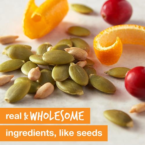 Barre de collation Kind Seeds Fruits et Noix, Orange Canneberge | 5g de protéines, riche en fibres, sans gluten, 40 g, lot de 6