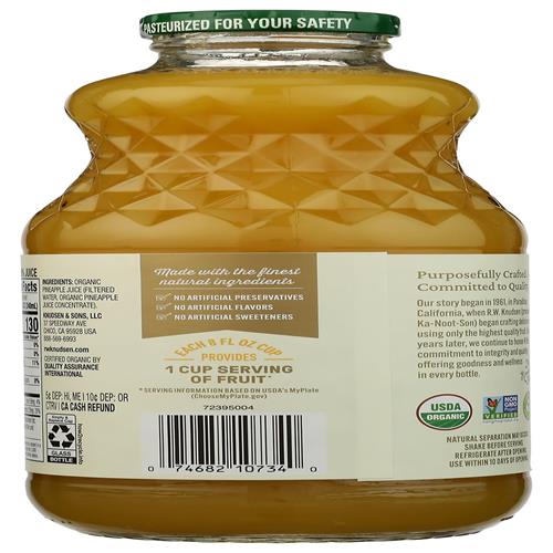 Jus d'ananas biologique R.W. Knudsen, 946 ml (l'emballage peut varier)