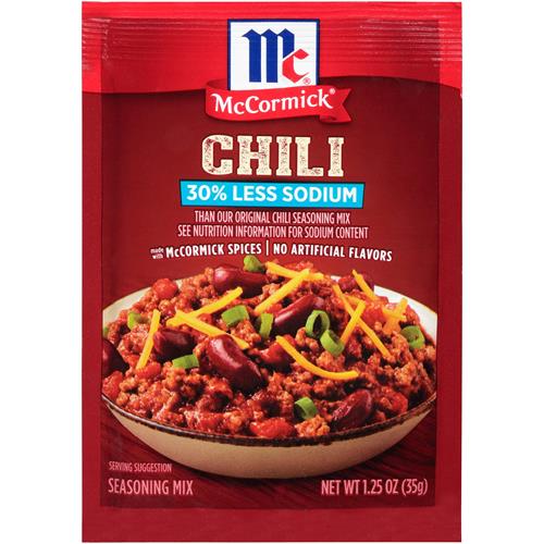 Mélange d'assaisonnement pour chili à teneur réduite en sodium (30 %) McCormick, 35 g