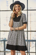 Robe Courte Celeste Grande Taille à Manches Courtes avec Poches et Imprimé Fleuri pour Femmes – Charmante, Confortable et Pratique pour les Sorties Décontractées
